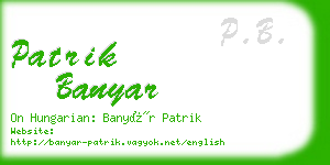 patrik banyar business card